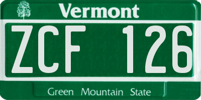VT license plate ZCF126