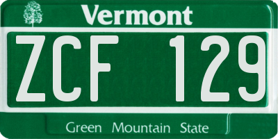 VT license plate ZCF129