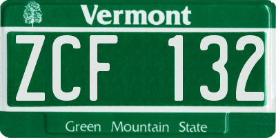 VT license plate ZCF132