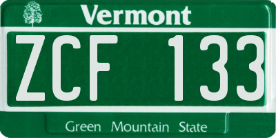 VT license plate ZCF133