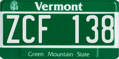 VT license plate ZCF138