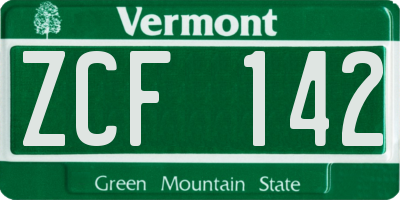 VT license plate ZCF142