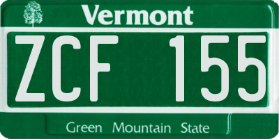 VT license plate ZCF155