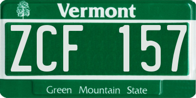 VT license plate ZCF157