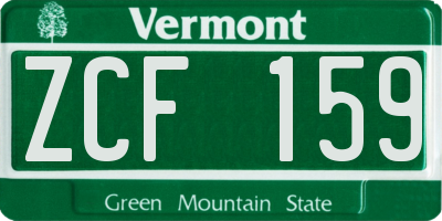 VT license plate ZCF159