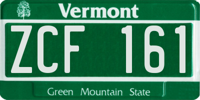 VT license plate ZCF161
