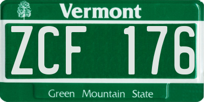 VT license plate ZCF176