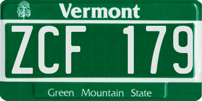 VT license plate ZCF179