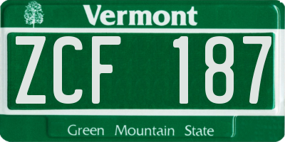 VT license plate ZCF187