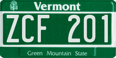 VT license plate ZCF201