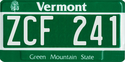 VT license plate ZCF241