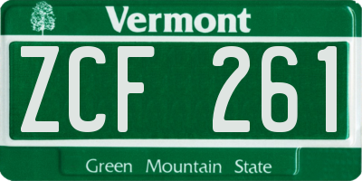 VT license plate ZCF261