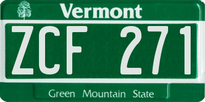 VT license plate ZCF271