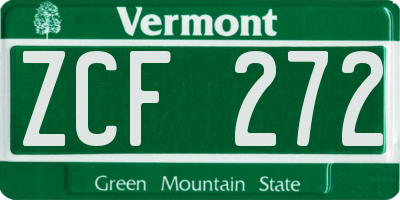 VT license plate ZCF272