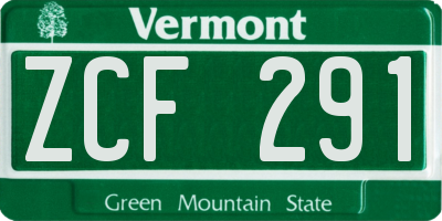 VT license plate ZCF291