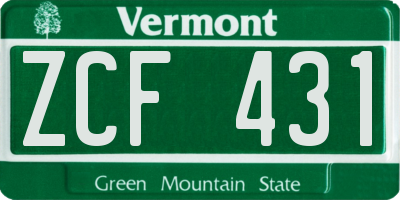 VT license plate ZCF431