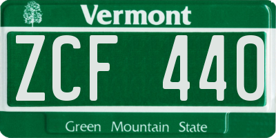 VT license plate ZCF440