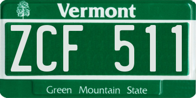 VT license plate ZCF511