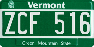 VT license plate ZCF516