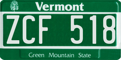 VT license plate ZCF518