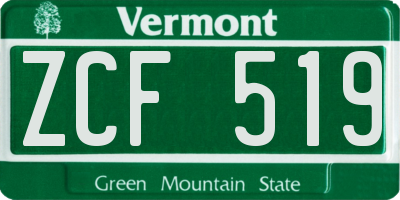 VT license plate ZCF519