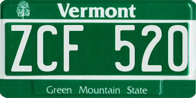 VT license plate ZCF520