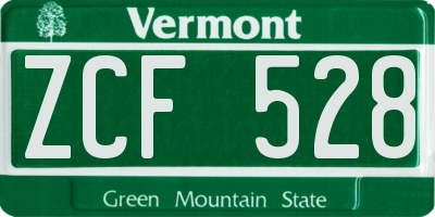 VT license plate ZCF528