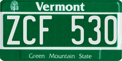 VT license plate ZCF530