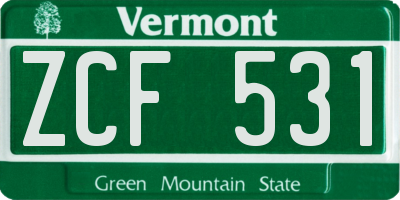 VT license plate ZCF531