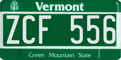 VT license plate ZCF556