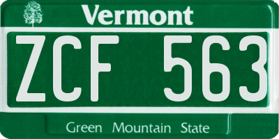 VT license plate ZCF563