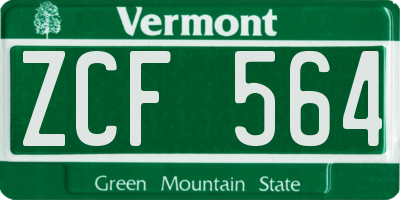 VT license plate ZCF564