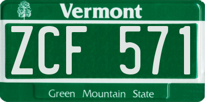 VT license plate ZCF571