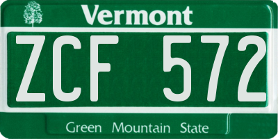 VT license plate ZCF572
