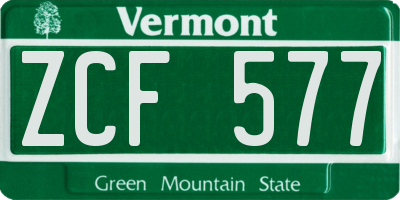 VT license plate ZCF577