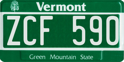VT license plate ZCF590