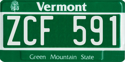 VT license plate ZCF591