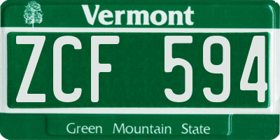 VT license plate ZCF594