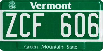 VT license plate ZCF606