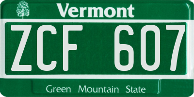 VT license plate ZCF607