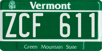 VT license plate ZCF611