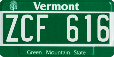 VT license plate ZCF616