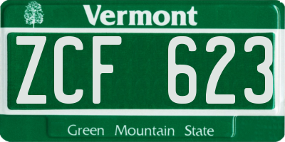 VT license plate ZCF623