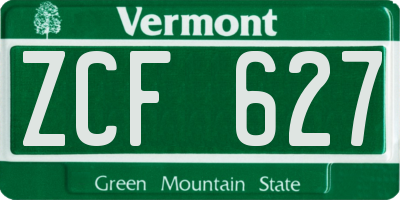 VT license plate ZCF627