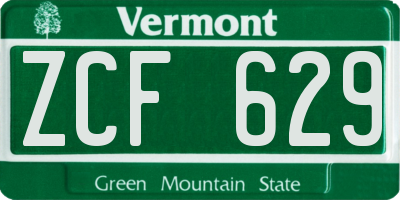 VT license plate ZCF629