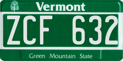 VT license plate ZCF632