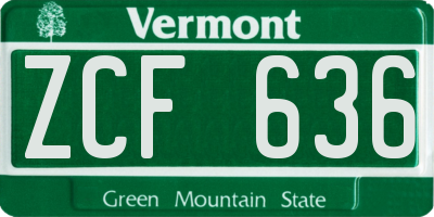 VT license plate ZCF636