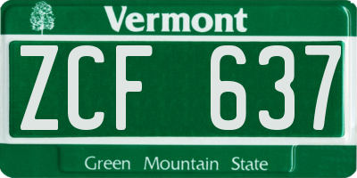 VT license plate ZCF637