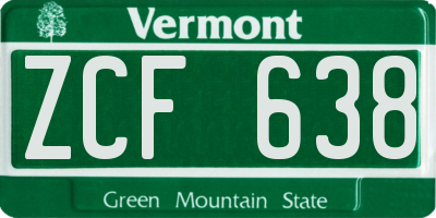 VT license plate ZCF638