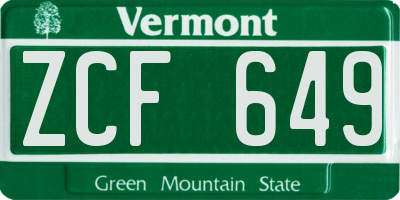 VT license plate ZCF649